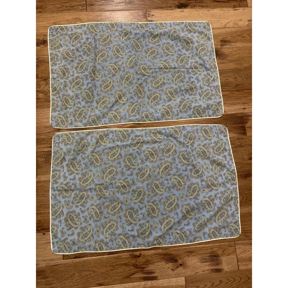 RALPH LAUREN Studio Paisley Oceanside KING Duvet Cover & Shams 100% Cotton ITALY